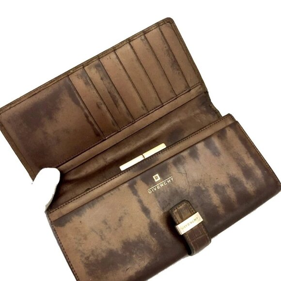 GIVENCHY GG Logo Canvas Leather Long Bifold Wallet Bicolor/2BG4539 - Picture 5 of 8